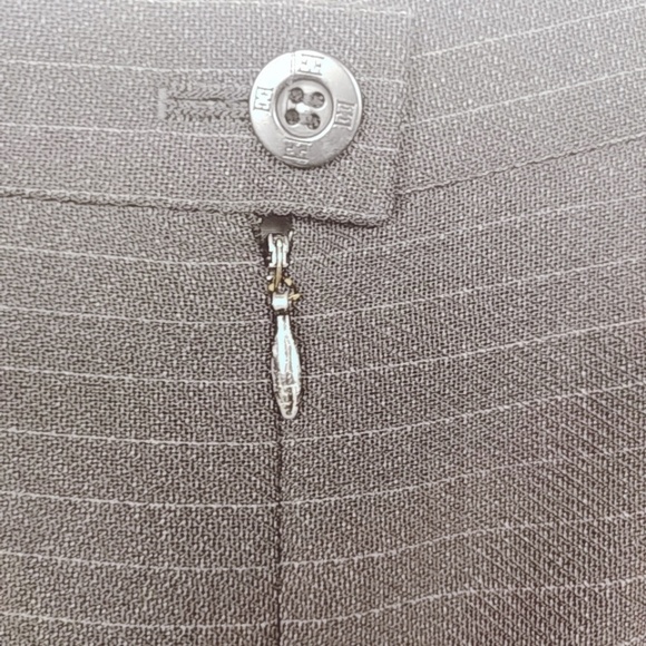 Escada | Pinstriped Black & White Wool Skirt - Picture 6 of 9